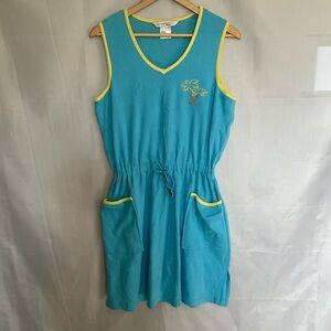 Vintage Jasmine Rose Palm Tree Mini Dress Cover-Up